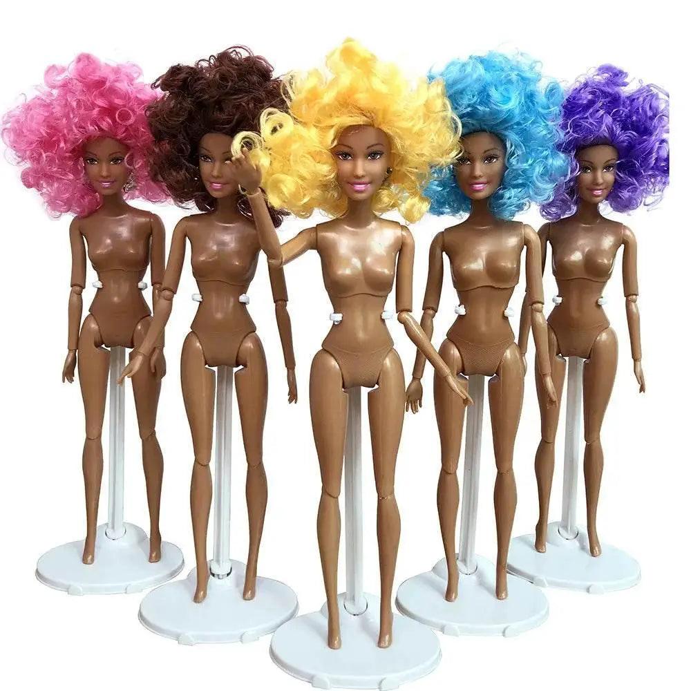  30cm Height Black Dolls Multi-jointed African Dolls with Black Hair for Girls Diy Dress Up Toys -  ToylandEU™