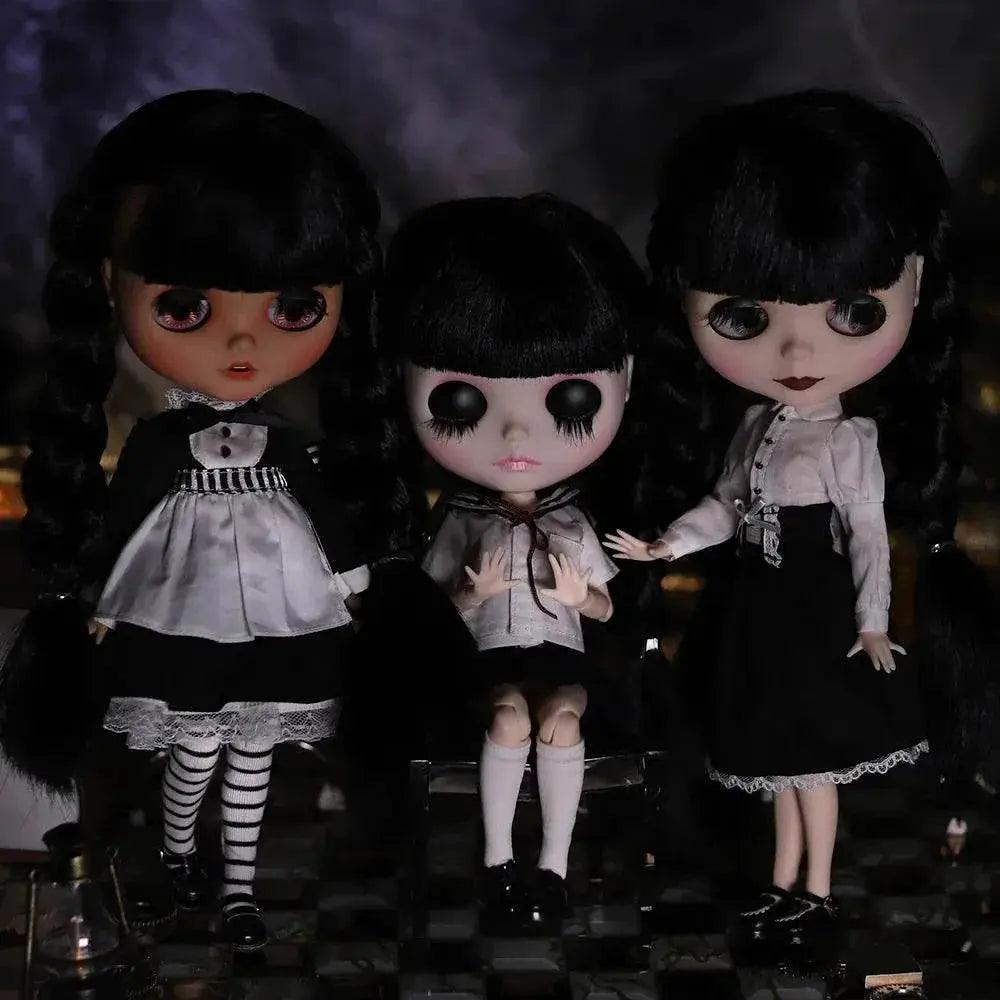  ICY DBS Blyth Doll 1/6 Joint Body 30cm Black Hair Black Eyelids Fashion Gift -  ToylandEU™