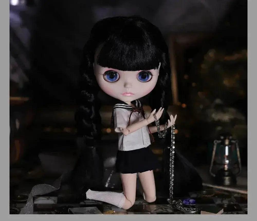  ICY DBS Blyth Doll 1/6 Joint Body 30cm Black Hair Black Eyelids Fashion Gift -  ToylandEU™