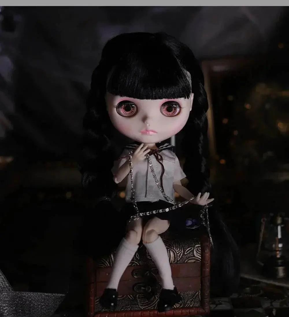  ICY DBS Blyth Doll 1/6 Joint Body 30cm Black Hair Black Eyelids Fashion Gift -  ToylandEU™