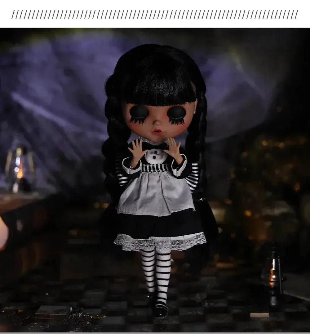  ICY DBS Blyth Doll 1/6 Joint Body 30cm Black Hair Black Eyelids Fashion Gift -  ToylandEU™