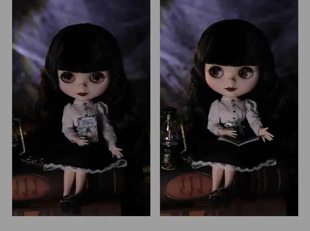  ICY DBS Blyth Doll 1/6 Joint Body 30cm Black Hair Black Eyelids Fashion Gift -  ToylandEU™