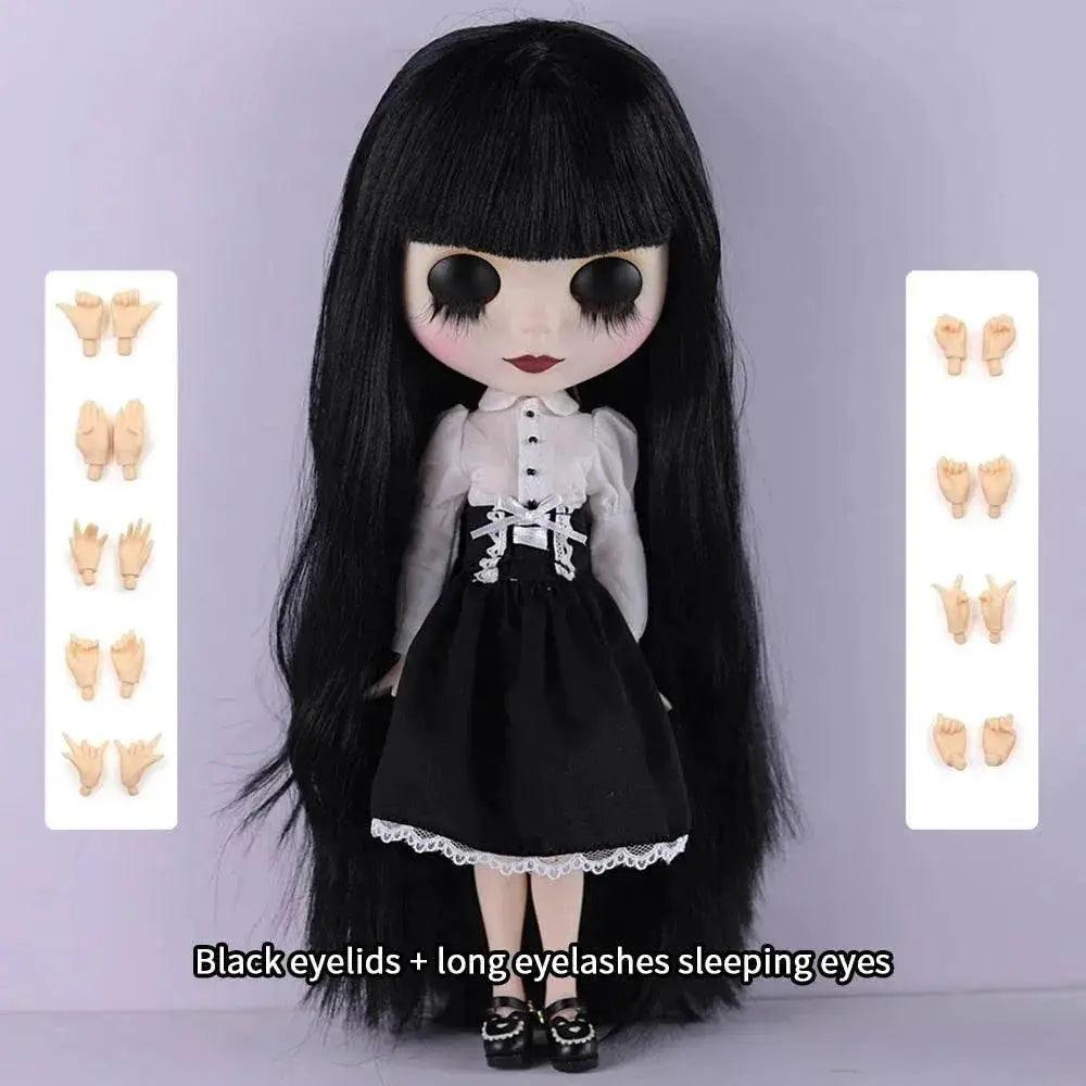  ICY DBS Blyth Doll 1/6 Joint Body 30cm Black Hair Black Eyelids Fashion Gift -  ToylandEU™