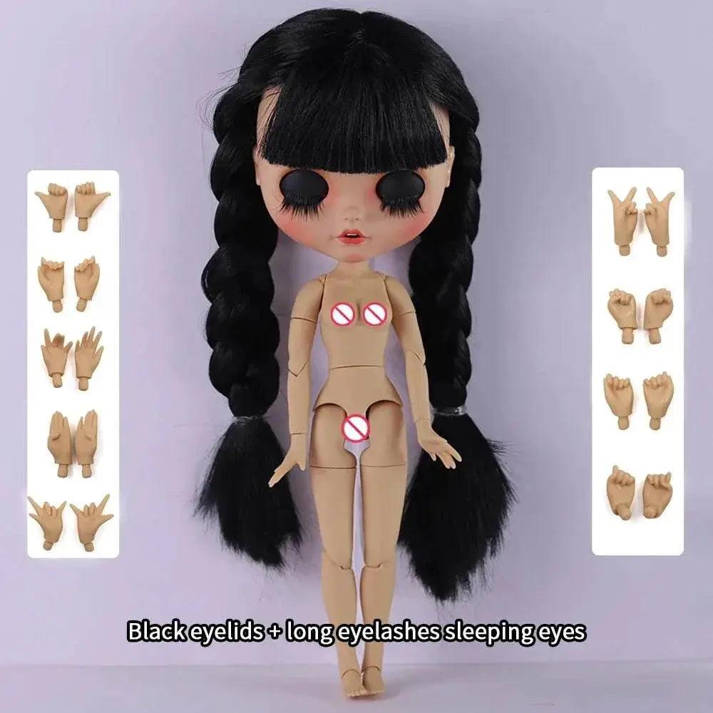  ICY DBS Blyth Doll 1/6 Joint Body 30cm Black Hair Black Eyelids Fashion Gift -  ToylandEU™