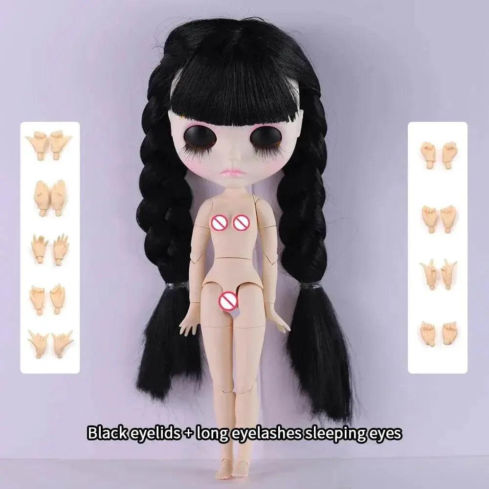  ICY DBS Blyth Doll 1/6 Joint Body 30cm Black Hair Black Eyelids Fashion Gift -  ToylandEU™