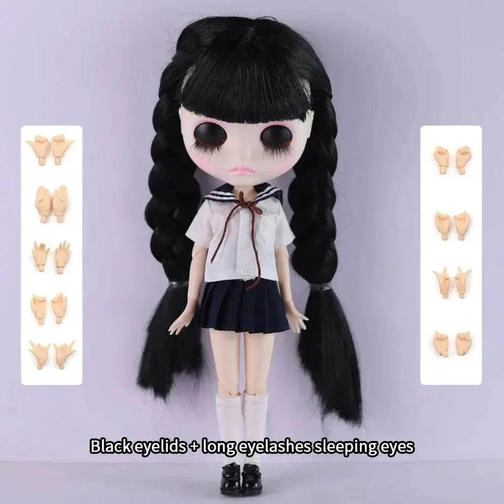  ICY DBS Blyth Doll 1/6 Joint Body 30cm Black Hair Black Eyelids Fashion Gift -  ToylandEU™