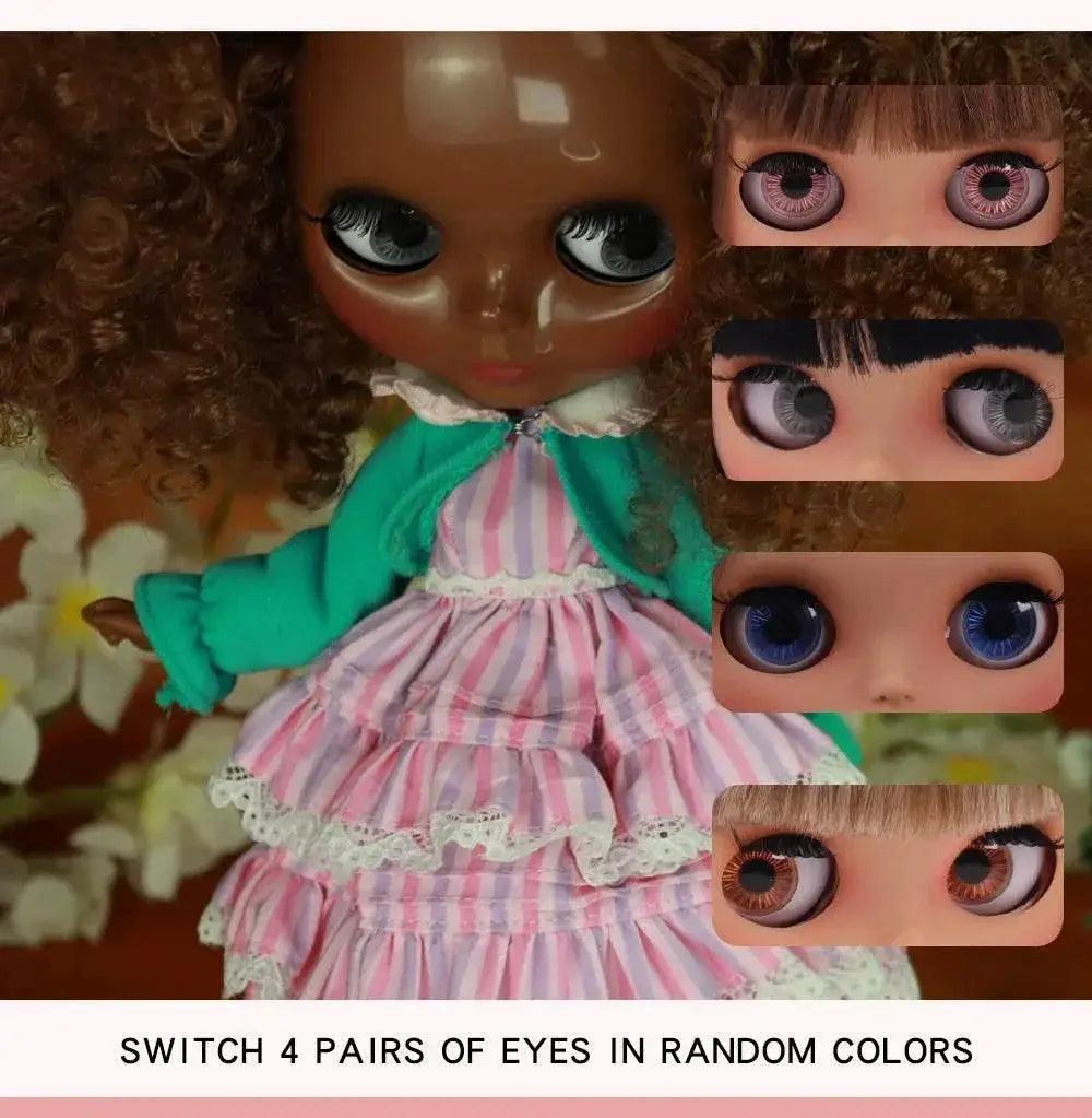  ICY DBS Blyth Doll Afro Curly Hair JOINT Body Super Black Skin 1/6 BJD Neo Ob24 Anime Girl -  ToylandEU™