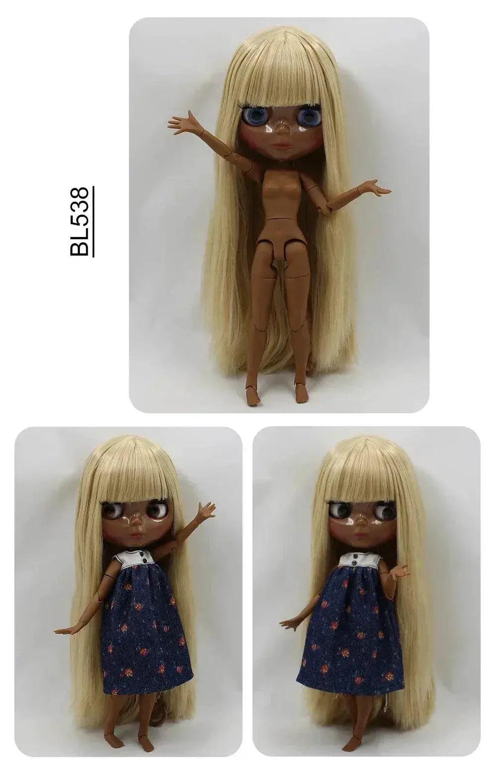  ICY DBS Blyth Doll Super Black Skin Joint Body Shiny Face 30cm Anime Nude Doll Girls Gift -  ToylandEU™
