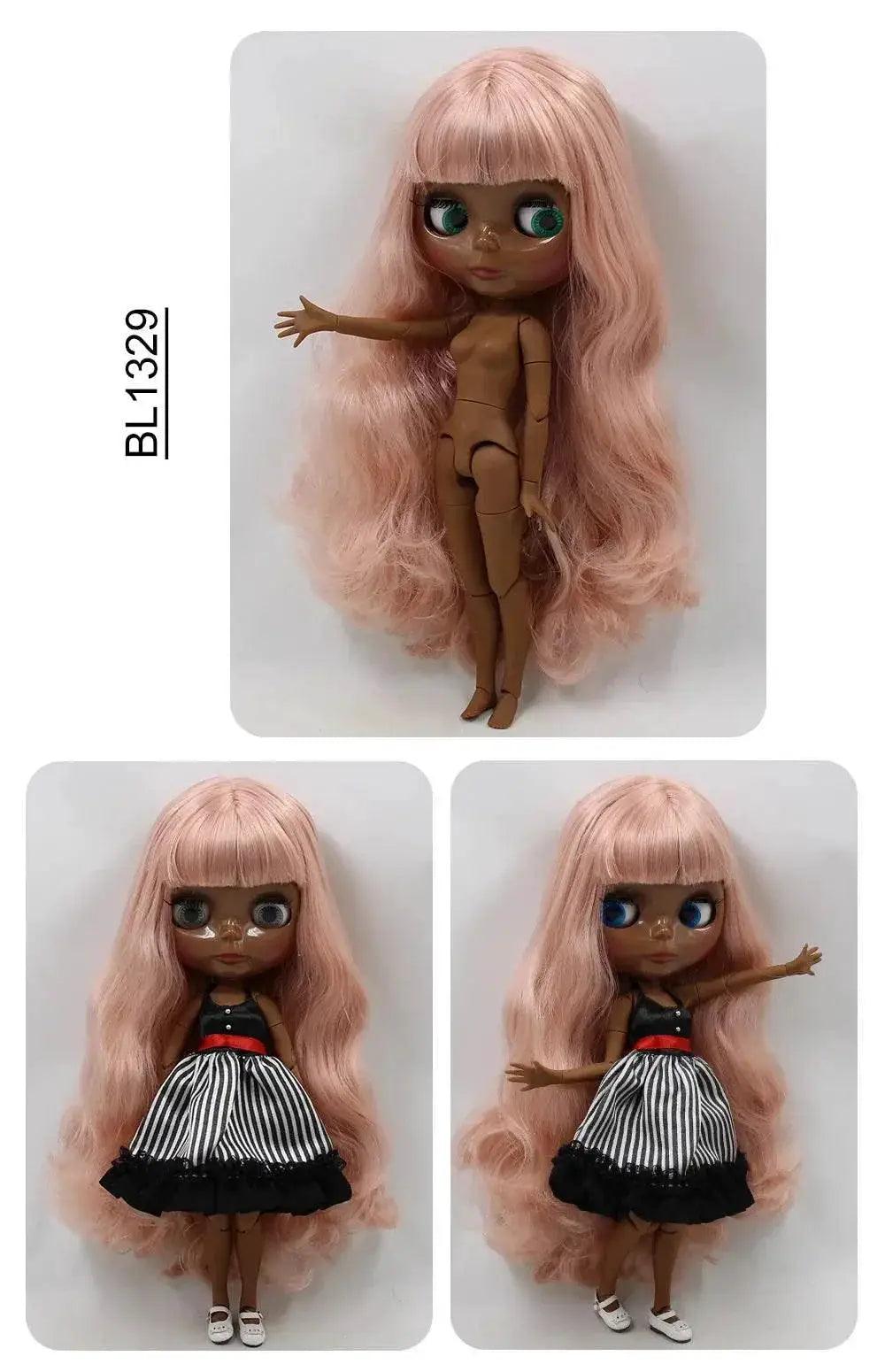  ICY DBS Blyth Doll Super Black Skin Joint Body Shiny Face 30cm Anime Nude Doll Girls Gift -  ToylandEU™