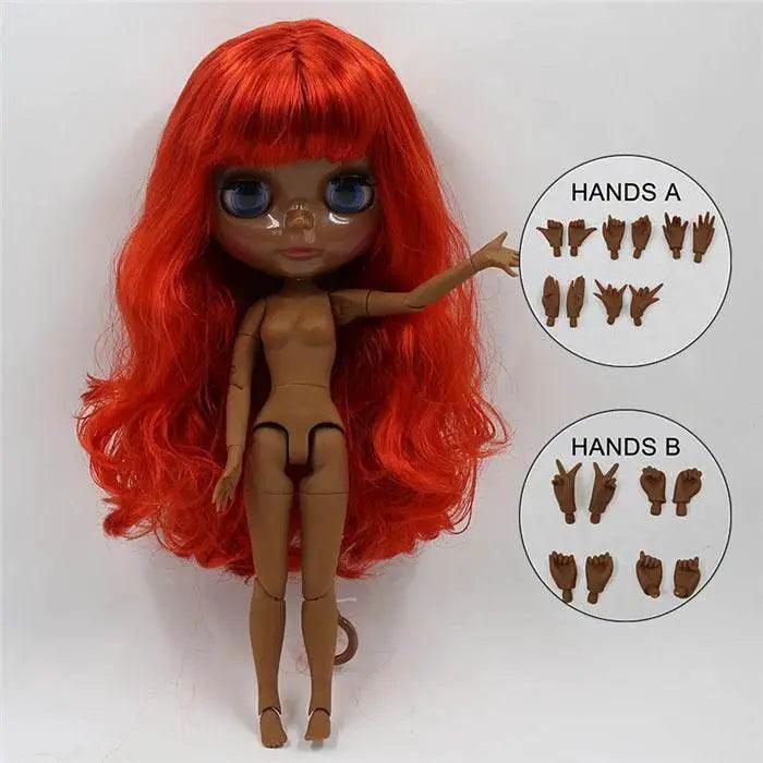  ICY DBS Blyth Doll Super Black Skin Joint Body Shiny Face 30cm Anime Nude Doll Girls Gift -  ToylandEU™