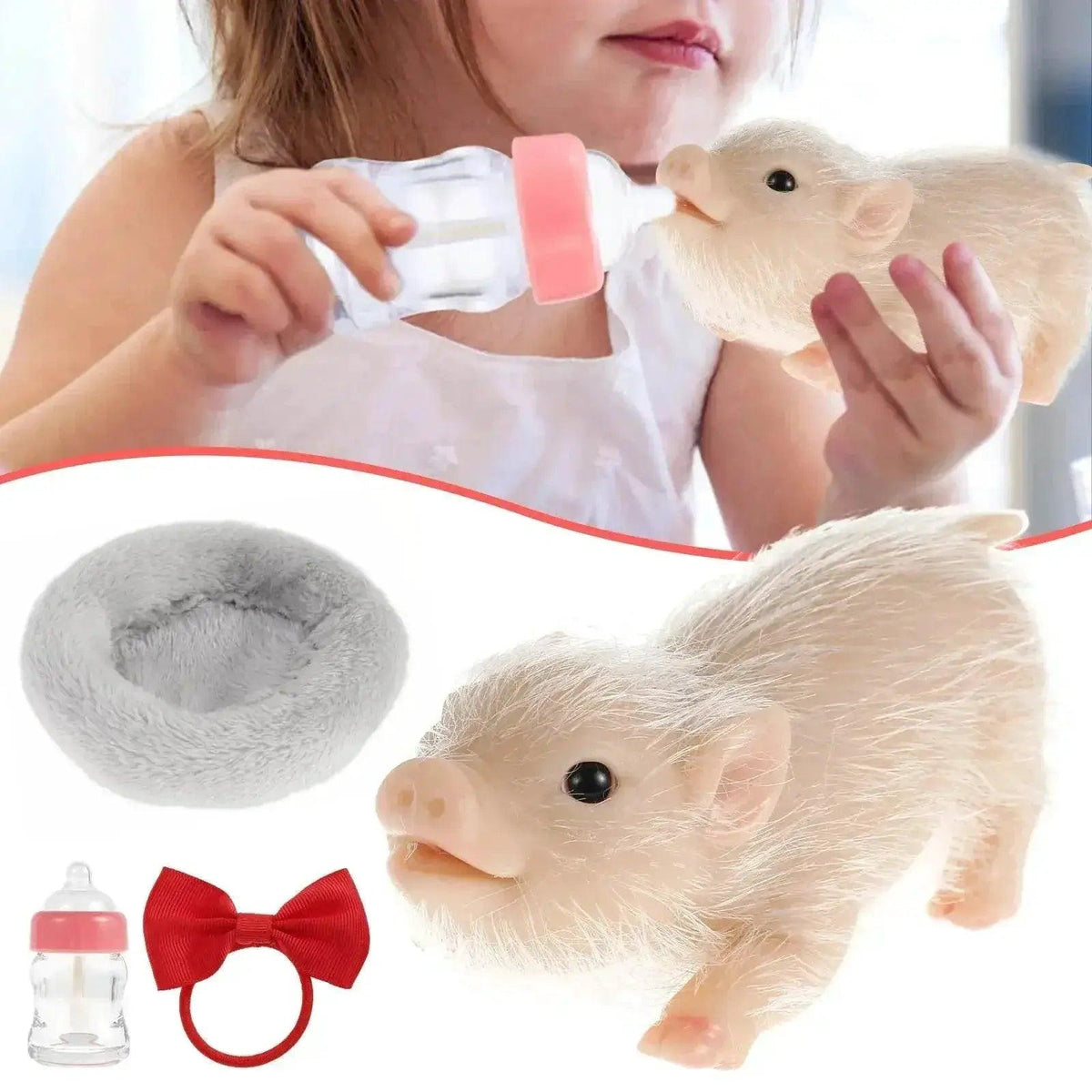  6 Inch Lifelike Silicone Pig Doll Mini Reborn Piglet Stretchy Realistic Soft Cute Piggy Full Silicone Body Toy -  ToylandEU™