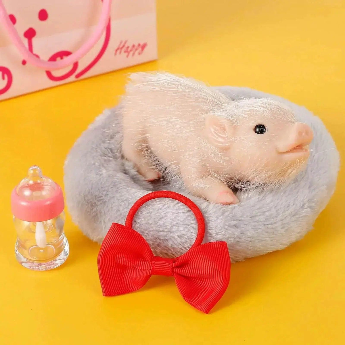  6 Inch Lifelike Silicone Pig Doll Mini Reborn Piglet Stretchy Realistic Soft Cute Piggy Full Silicone Body Toy -  ToylandEU™