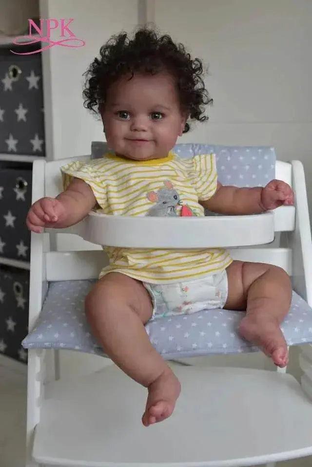  NPK 50CM Flexible Bebe Doll Reborn Baby Girl Maddie Black Skin African American Handrooted Hair with Bottle and Pacifier -  ToylandEU™
