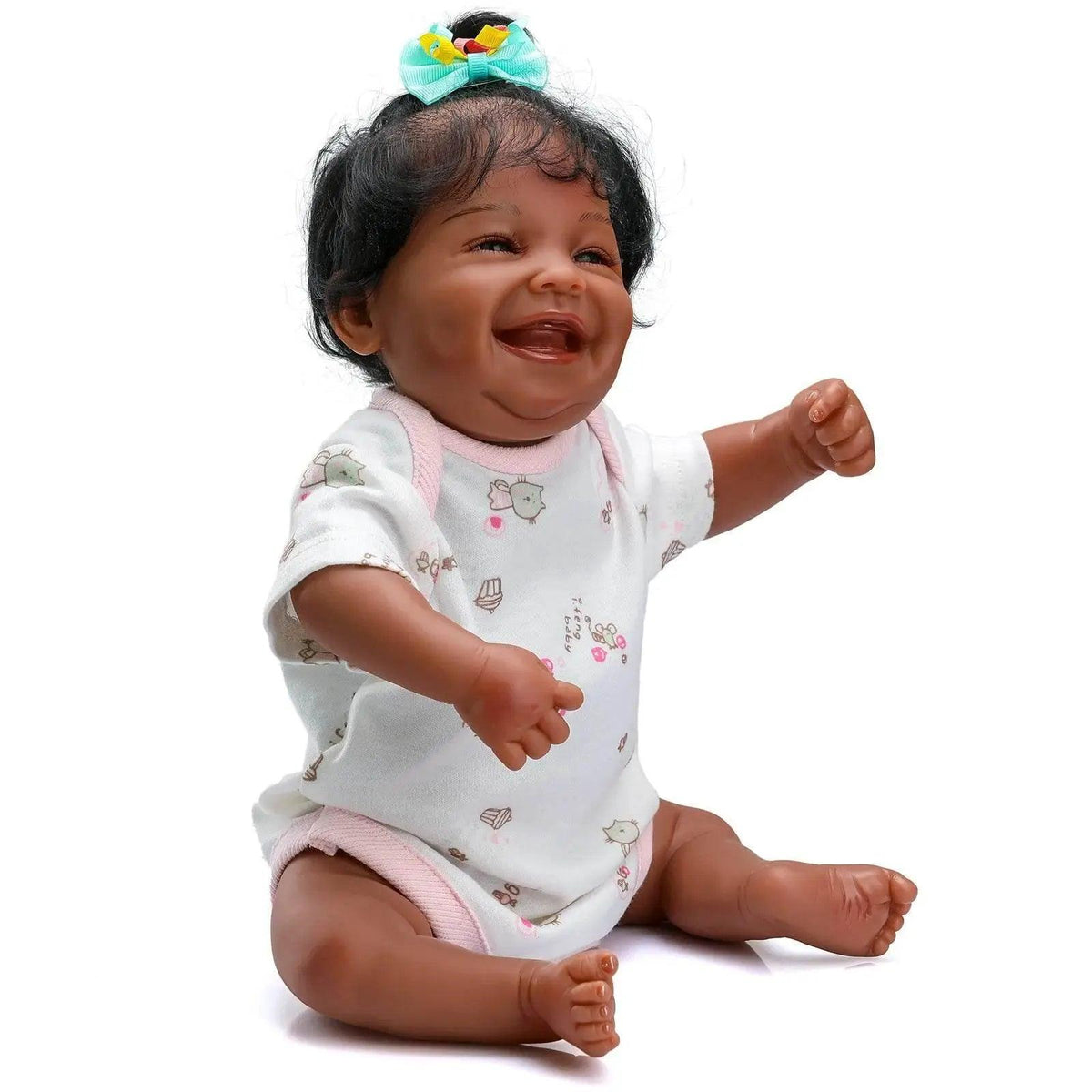  NPK 49CM Full Body Soft Silicone Bebe Doll Reborn African American Black Dark Skin Baby Waterproof Bath Toy -  ToylandEU™