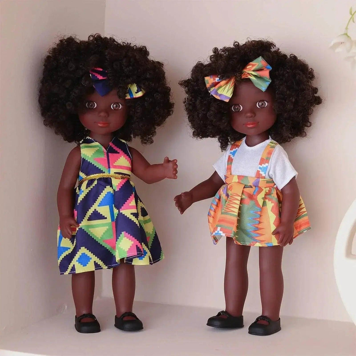  One Piece 14 Inch American African Black Doll with Curly Hair Full Set Gift for Girls -  ToylandEU™