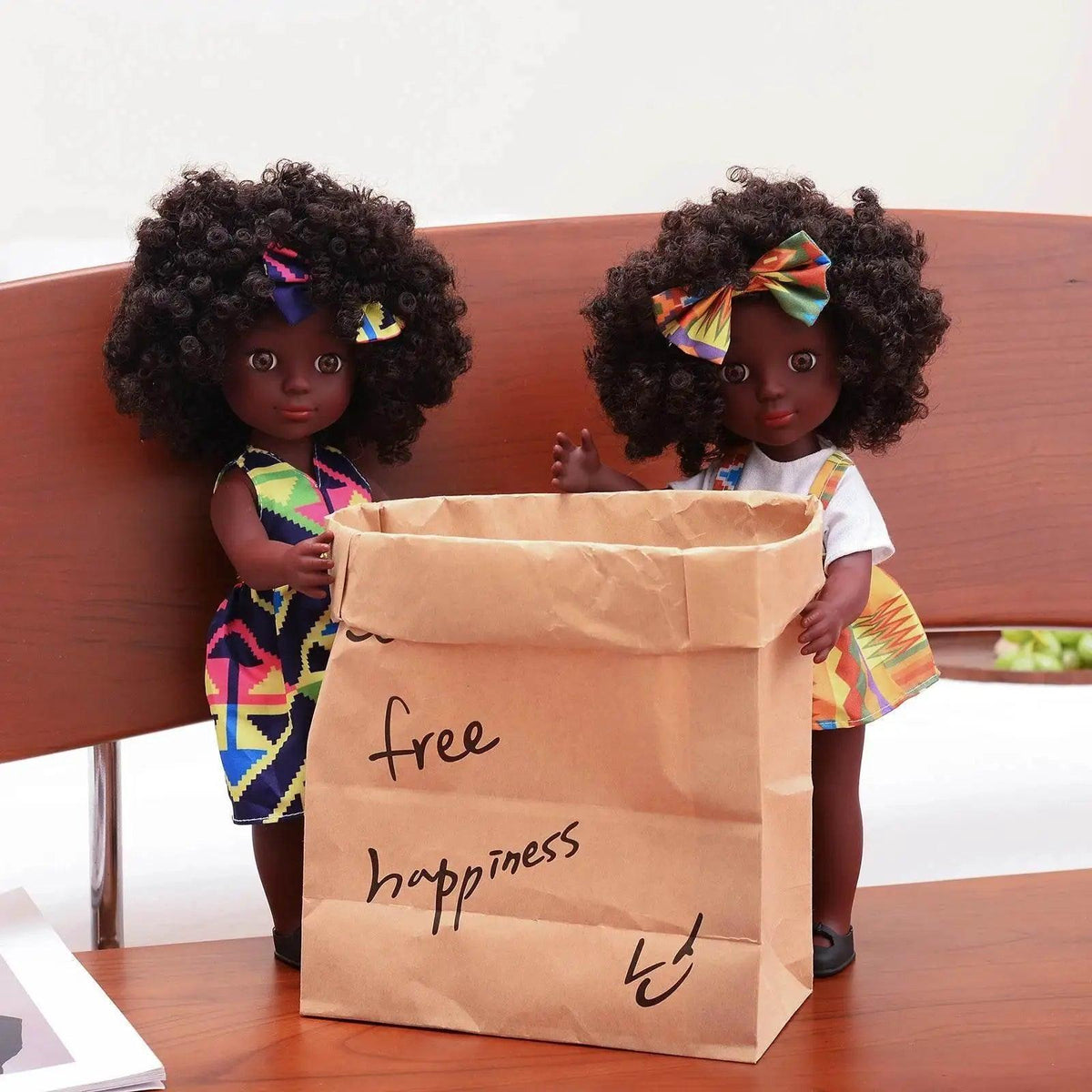  One Piece 14 Inch American African Black Doll with Curly Hair Full Set Gift for Girls -  ToylandEU™