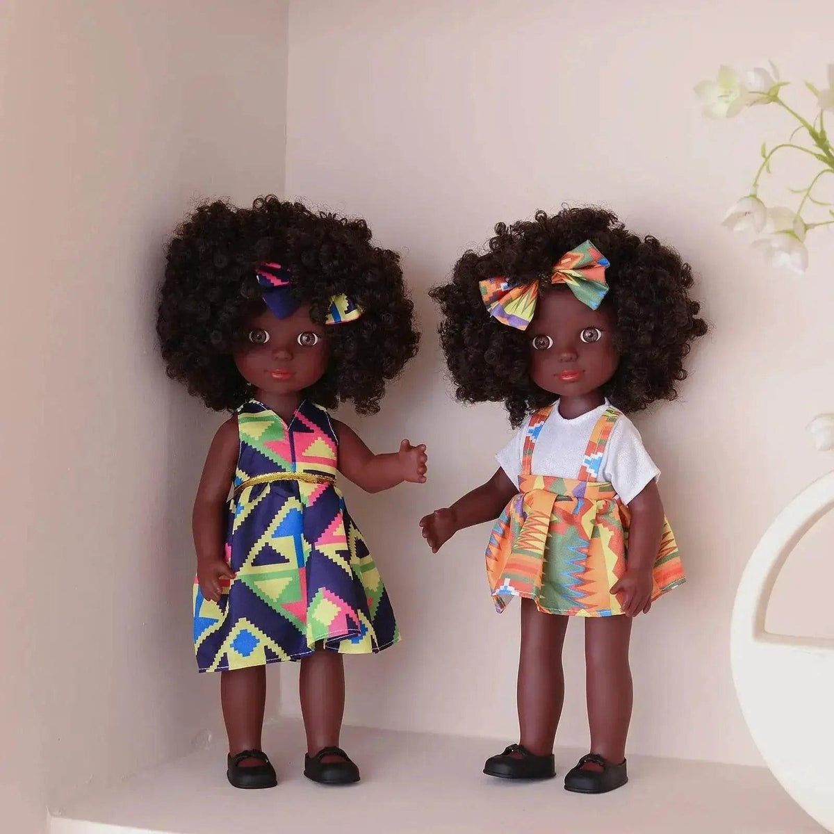  One Piece 14 Inch American African Black Doll with Curly Hair Full Set Gift for Girls -  ToylandEU™