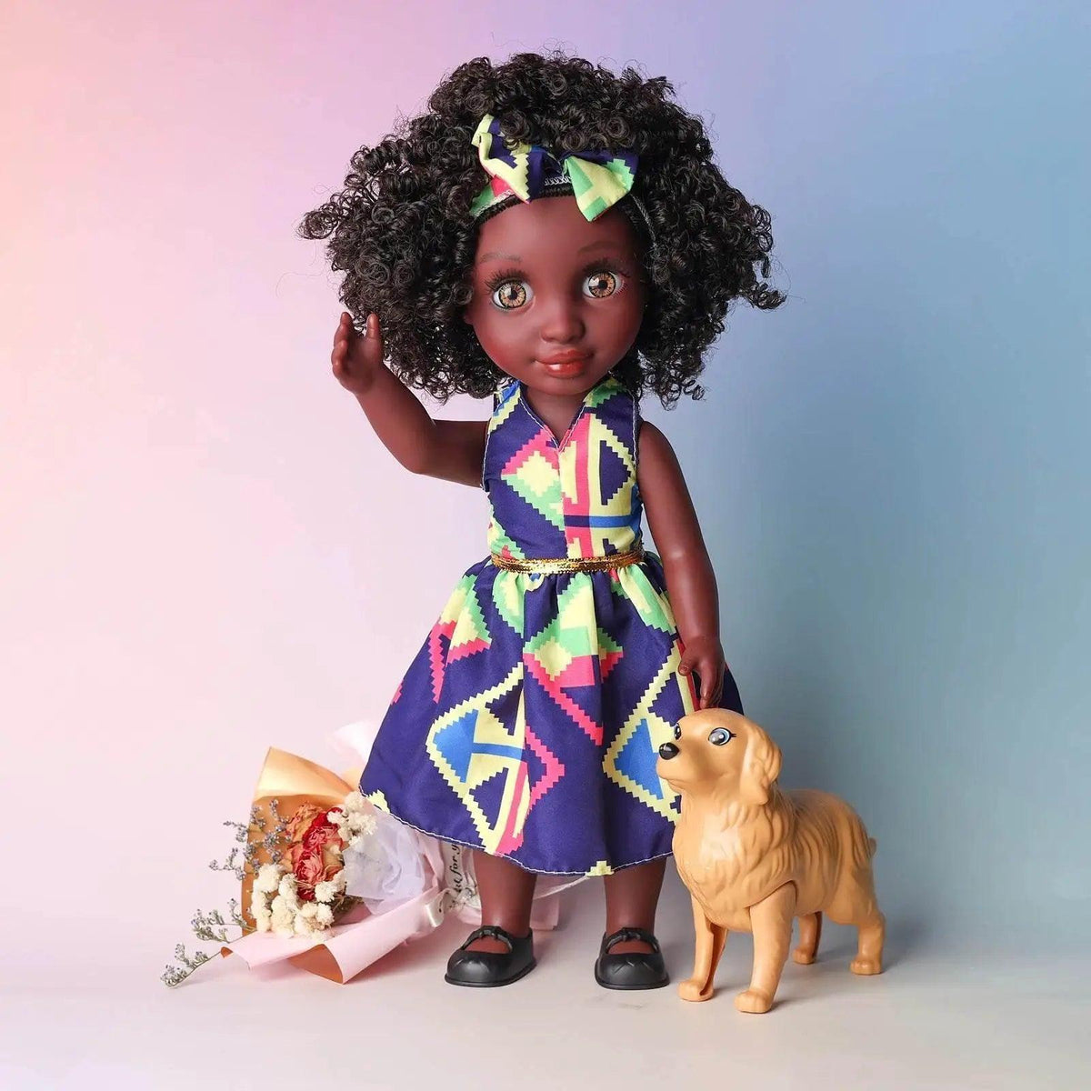  One Piece 14 Inch American African Black Doll with Curly Hair Full Set Gift for Girls -  ToylandEU™