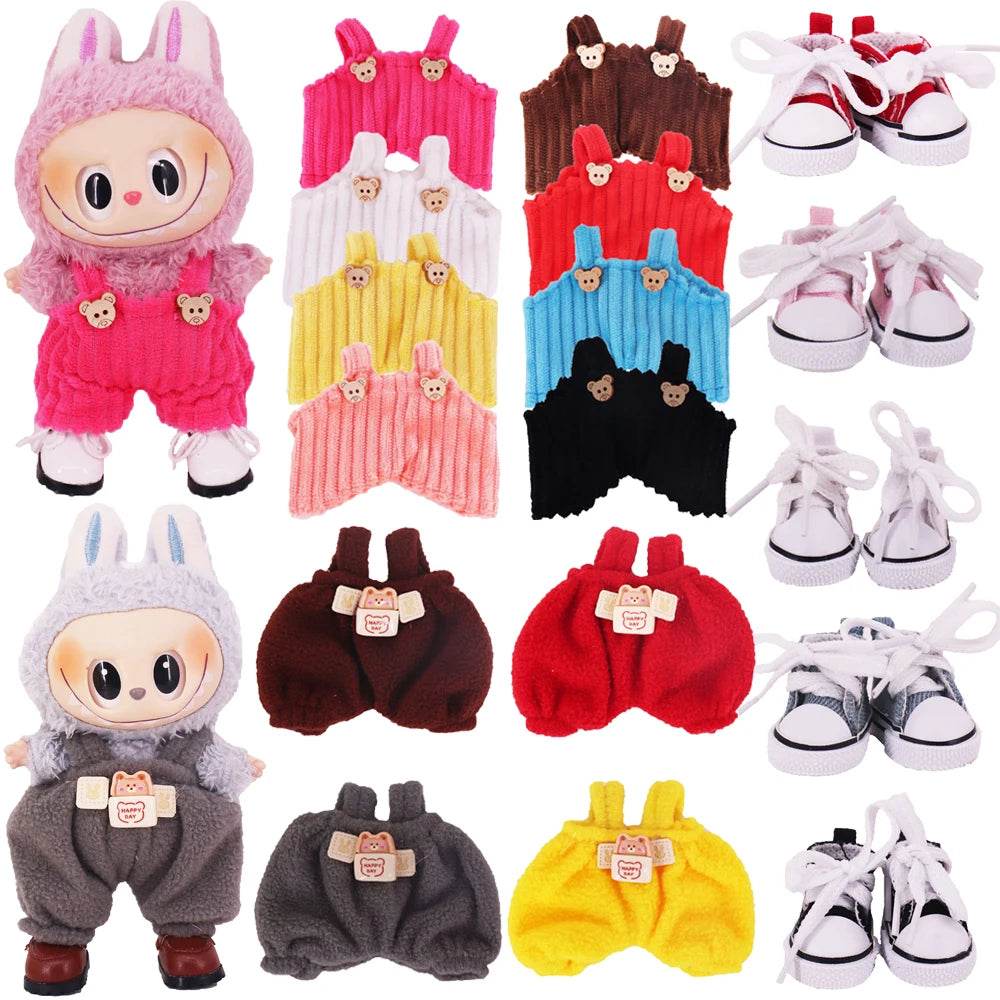 Doll Pants And Doll Shoes For Labubu 17cm Plush Doll Clothes Accessories - ToylandEU
