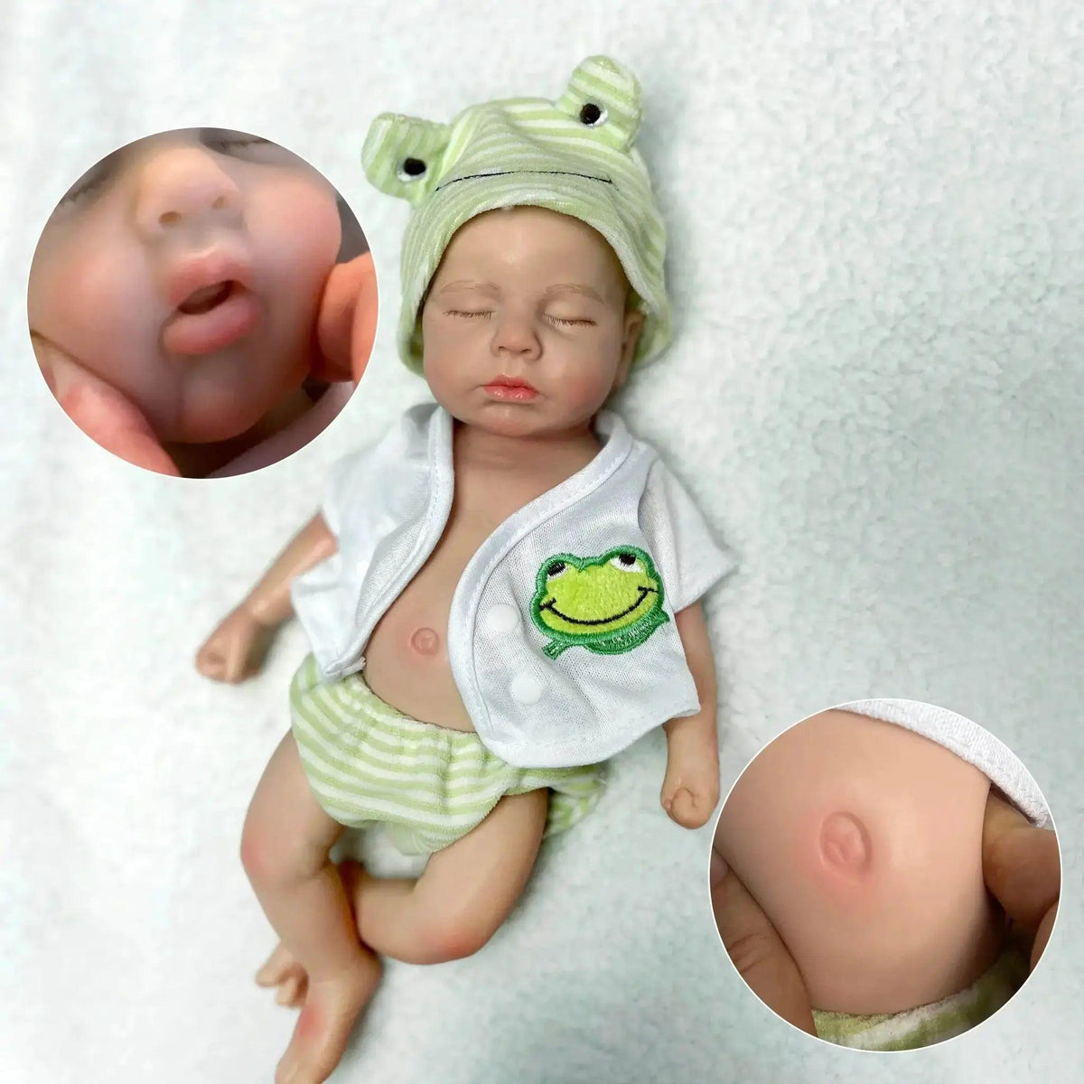  Reborn Dolls 33CM Open Mouth Silicone Loulou Full Body Soft Silicone Painted Newborn Baby Dolls -  ToylandEU™