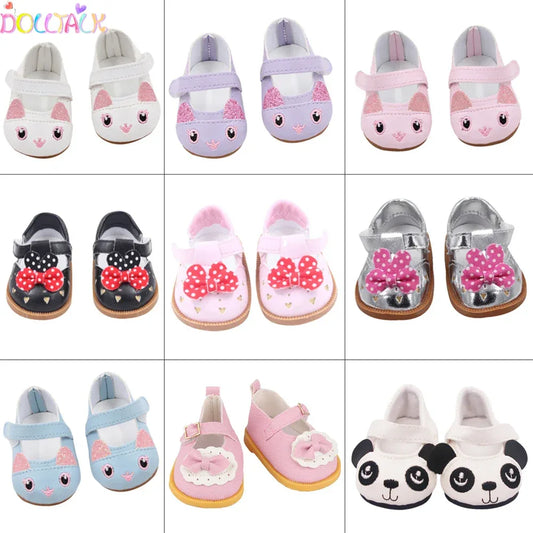 Doll Shoes 7cm Premium Cute Bow Skull Boots 18 Inch - ToylandEU