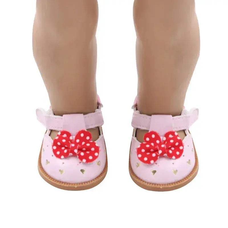 Doll Shoes 7cm Premium Cute Bow Skull Boots 18 Inch - ToylandEU