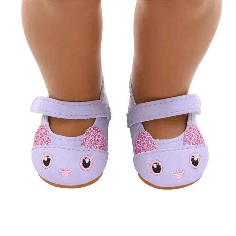 Doll Shoes 7cm Premium Cute Bow Skull Boots 18 Inch - ToylandEU