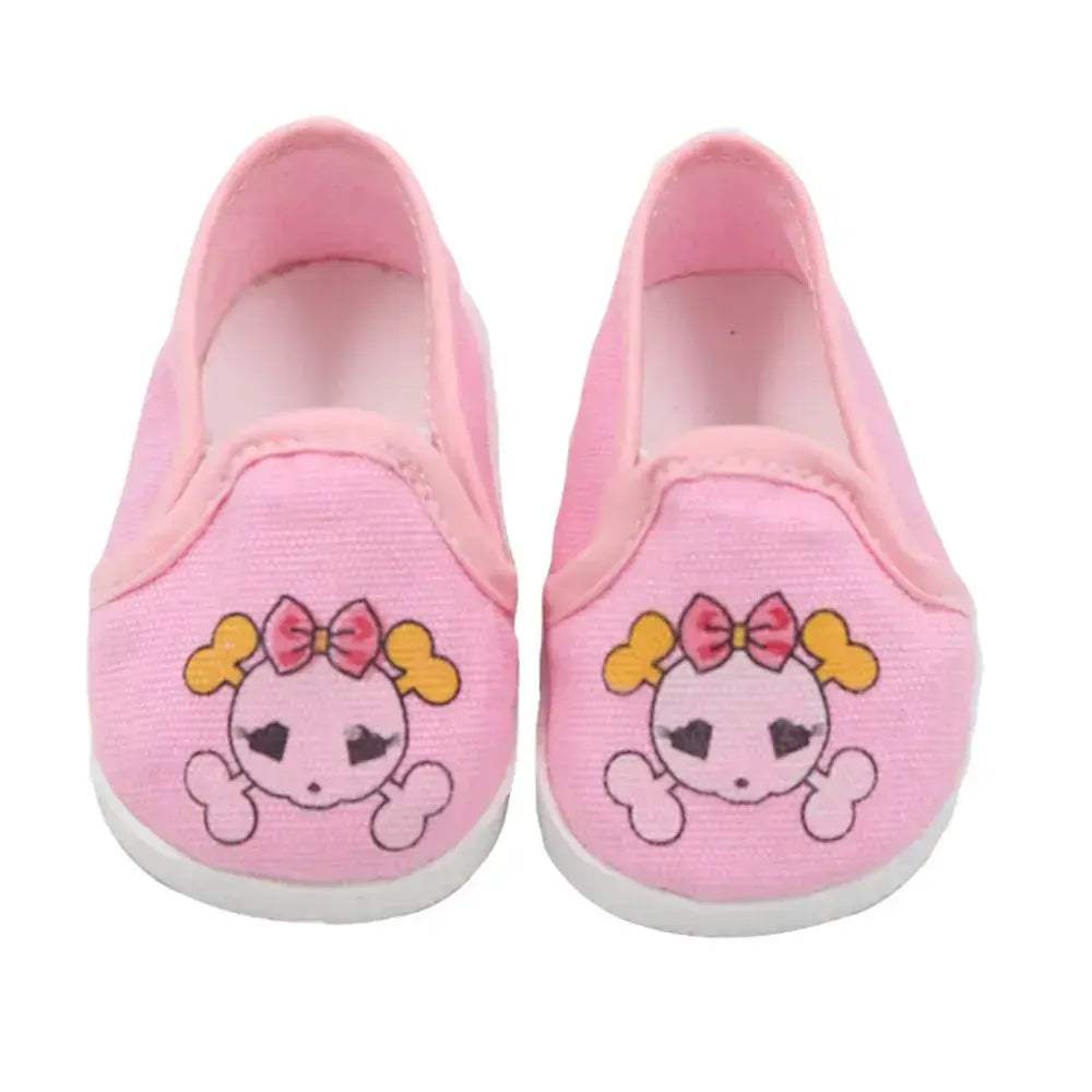 Doll Shoes 7cm Premium Cute Bow Skull Boots 18 Inch - ToylandEU