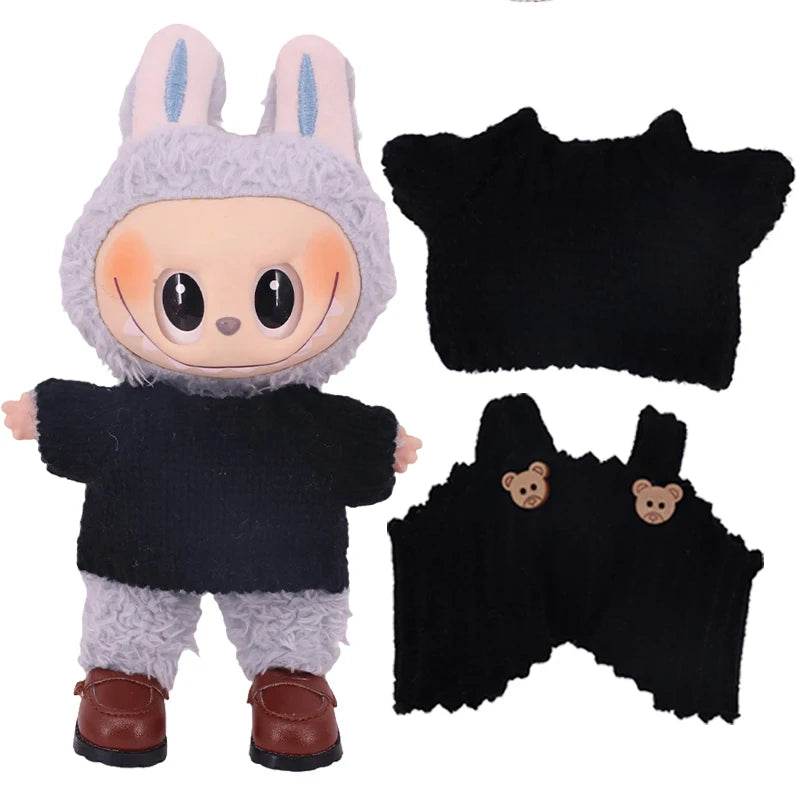 Doll Sweater Overall Shoes 3Pcs Set For Labubu Clothes - ToylandEU