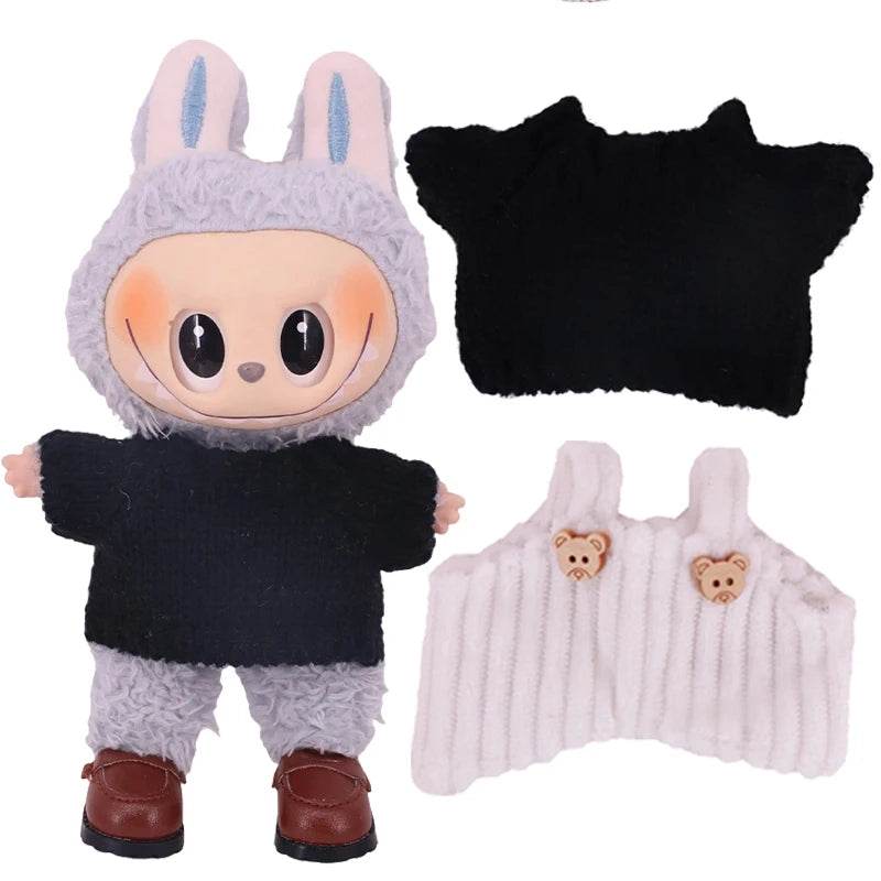 Doll Sweater Overall Shoes 3Pcs Set For Labubu Clothes - ToylandEU