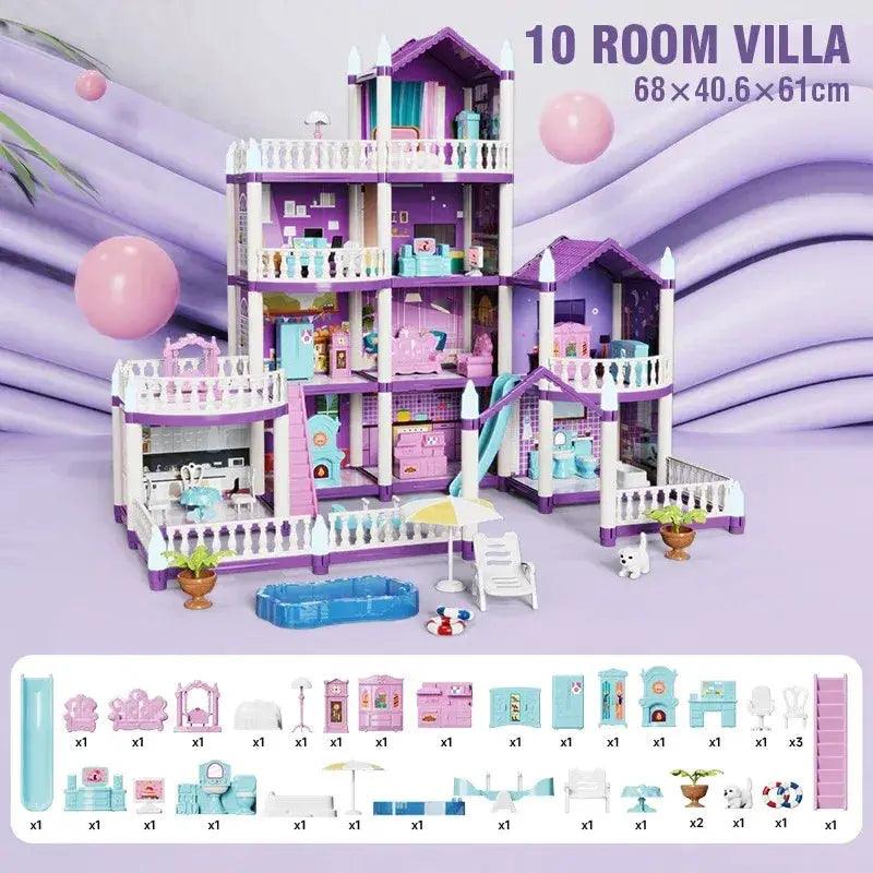  Princess Castle Dollhouse Kit For Girls Large DIY Villa -  ToylandEU™