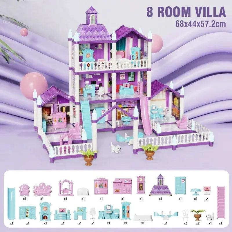  Princess Castle Dollhouse Kit For Girls Large DIY Villa -  ToylandEU™