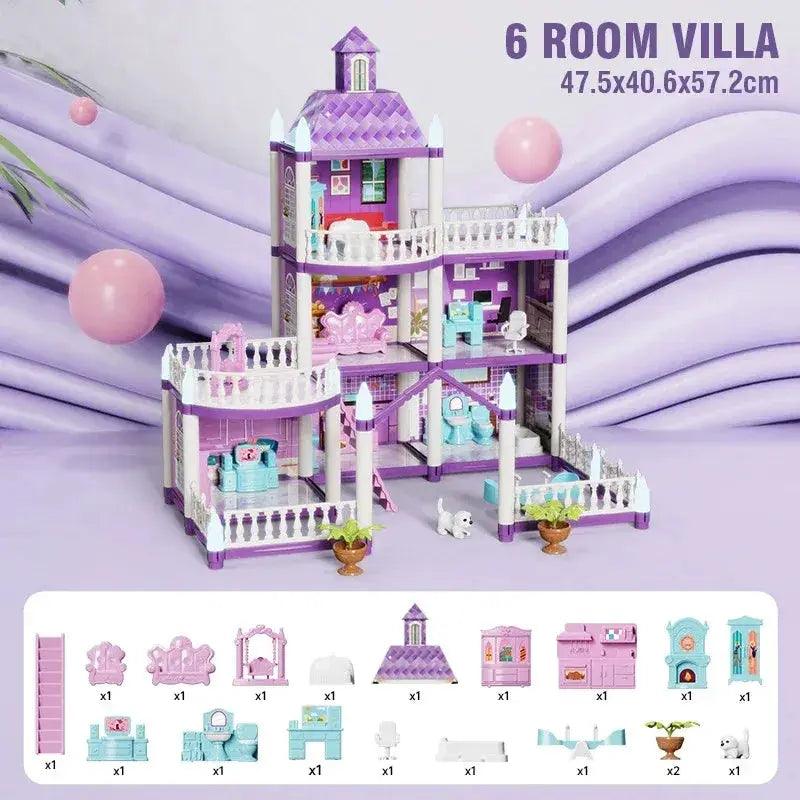  Princess Castle Dollhouse Kit For Girls Large DIY Villa -  ToylandEU™