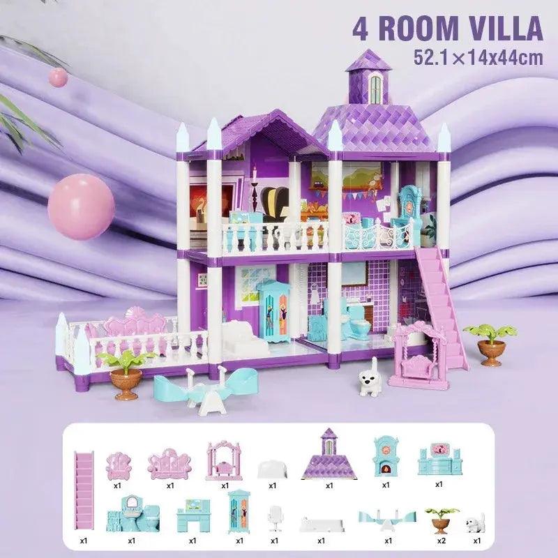  Princess Castle Dollhouse Kit For Girls Large DIY Villa -  ToylandEU™