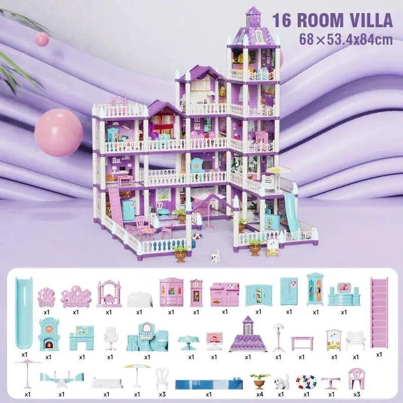  Princess Castle Dollhouse Kit For Girls Large DIY Villa -  ToylandEU™