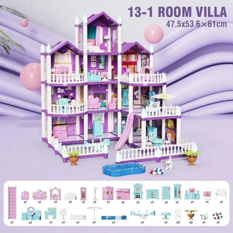  Princess Castle Dollhouse Kit For Girls Large DIY Villa -  ToylandEU™