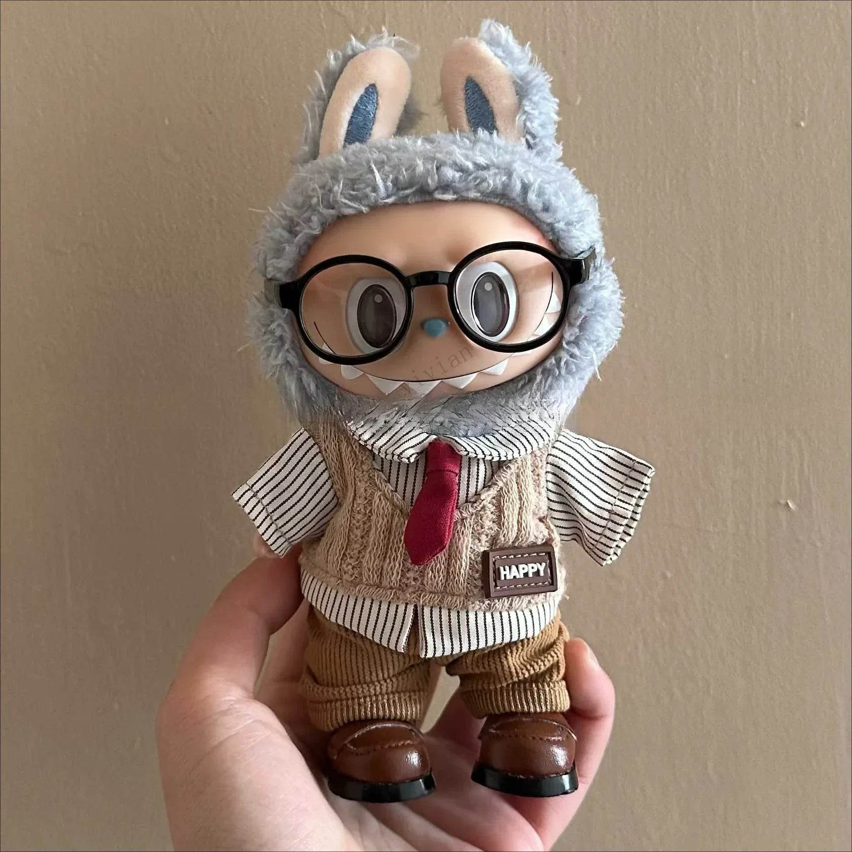 Dolls Clothes Outfit Accessories for 15-17cm Labubu College Style Shirt Leather Skirt and Camera Shoes Clothing - ToylandEU