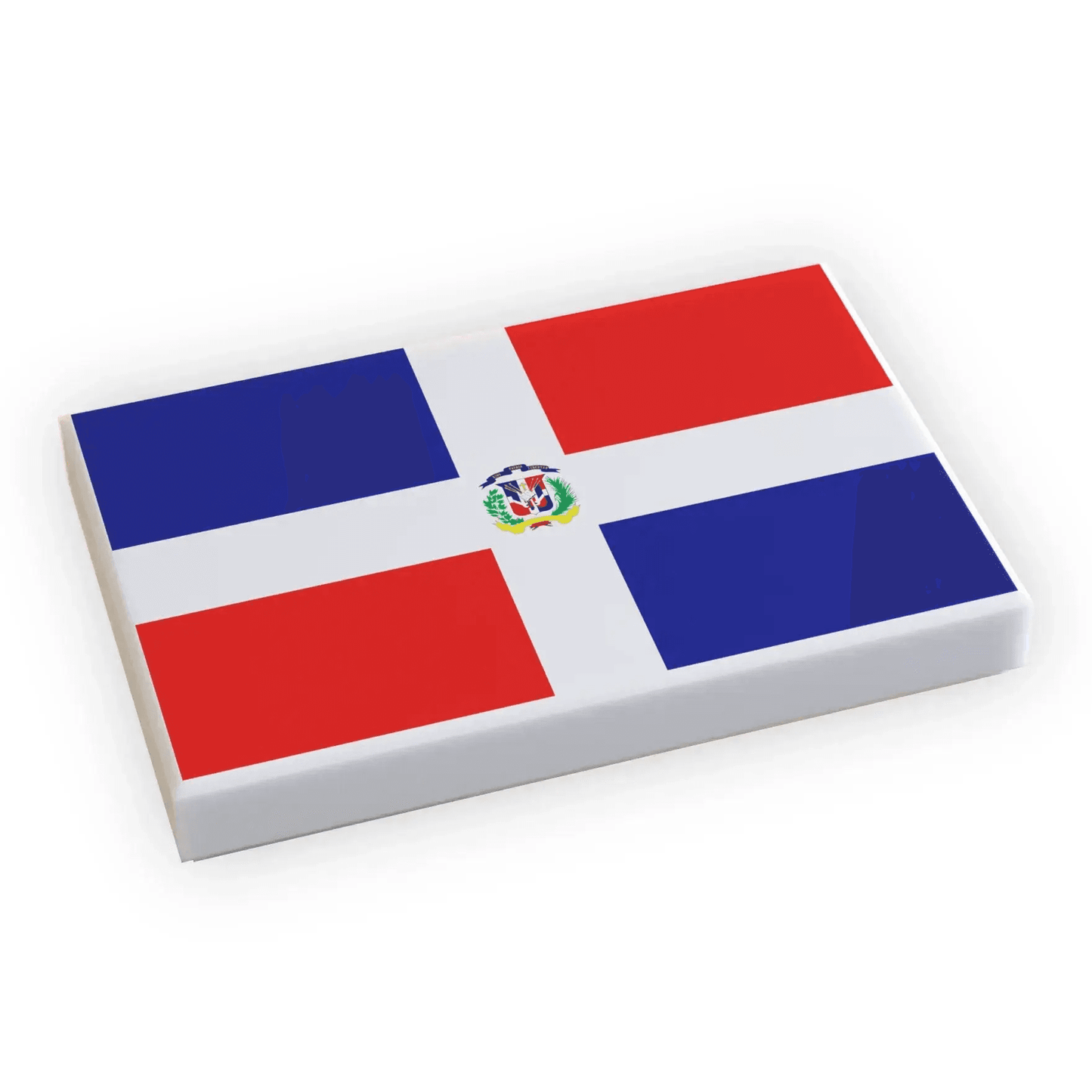 Dominican Republic Flag Directly Printed On LEGO Tile - ToylandEU