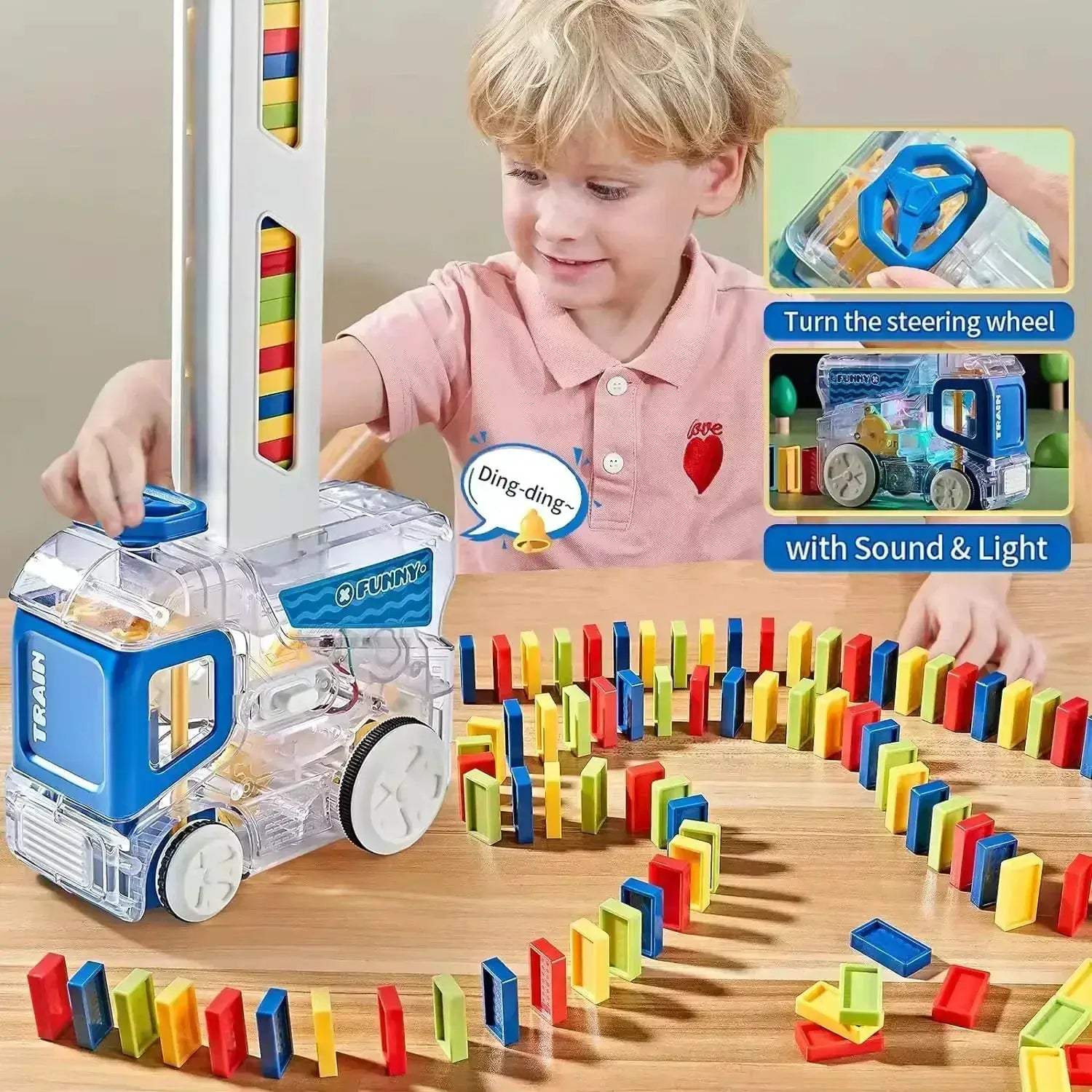  Domino Train Puzzle Toy With Lights And Sounds -  ToylandEU™