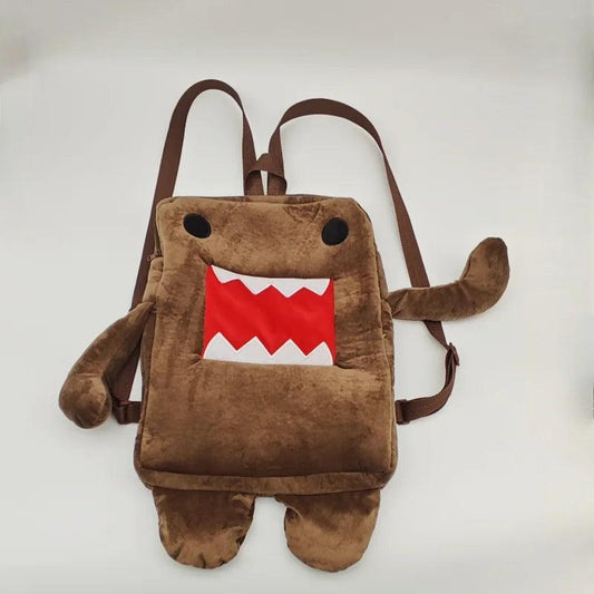  Domo Kun Plush Backpack Unisex Cute Brown Stuffed Bag 