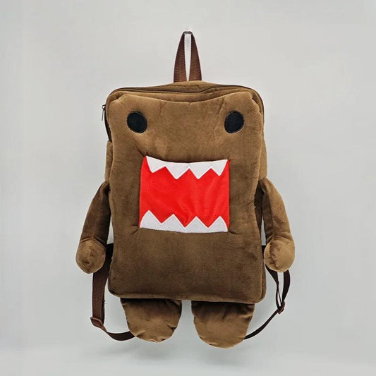  Domo Kun Plush Backpack Unisex Soft Cute Brown Bag 