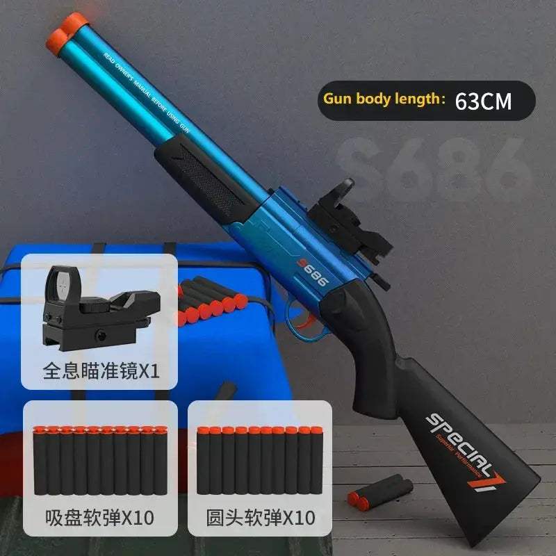 Double Barreled Soft Bullet Toy Gun For Outdoor Play - ToylandEU