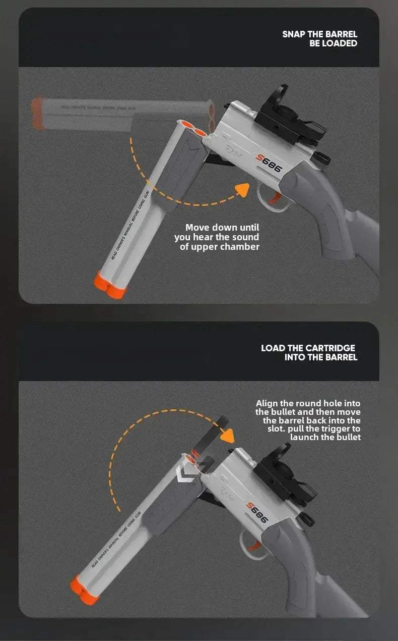 Double Barreled Soft Bullet Toy Gun For Outdoor Play - ToylandEU