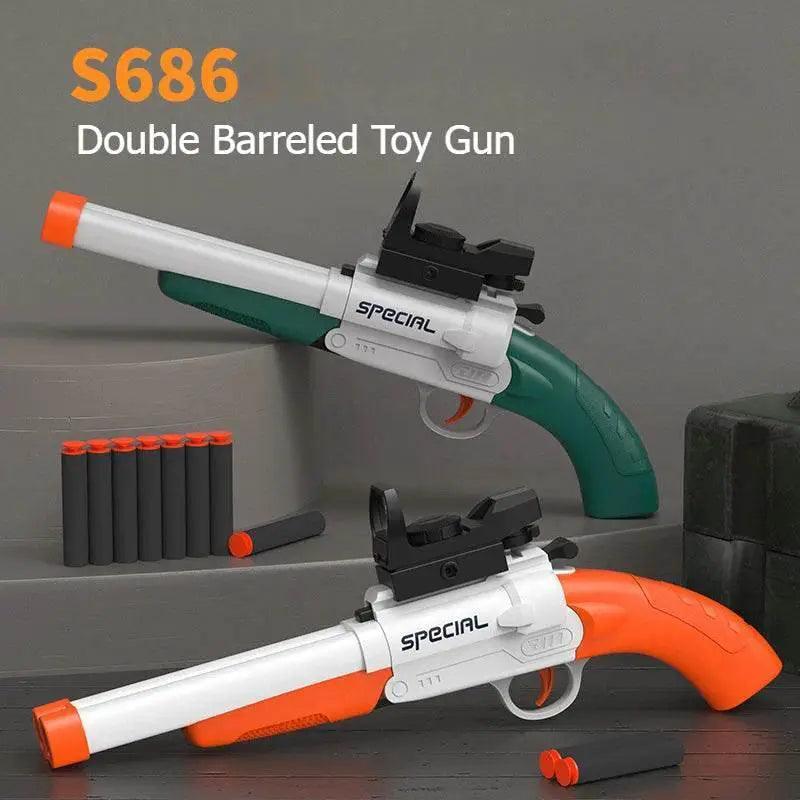  Double Barreled Toy Gun S686 Rifle Dual Soft Bullets Airsoft Launcher for Kids Gift -  ToylandEU™