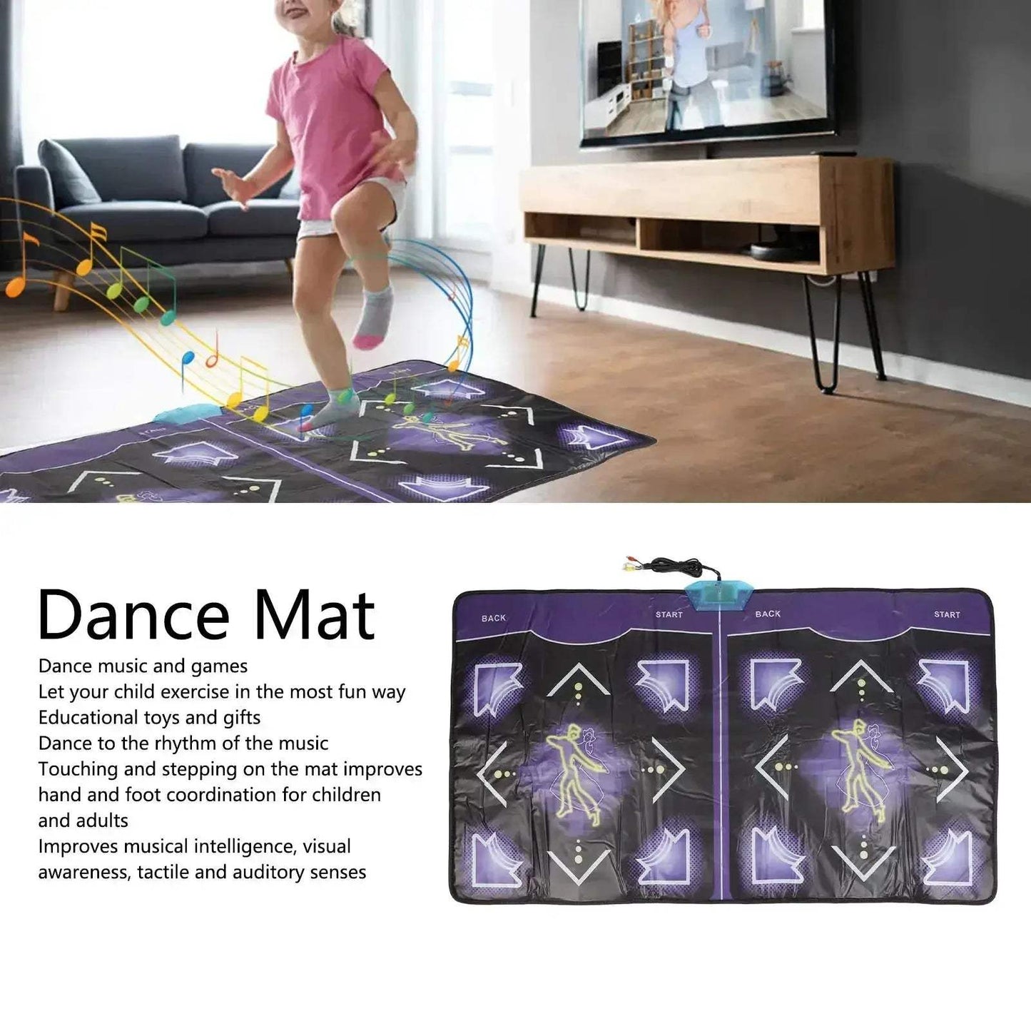 Double Dance Mat With Non Slip For Kids And Adults - ToylandEU