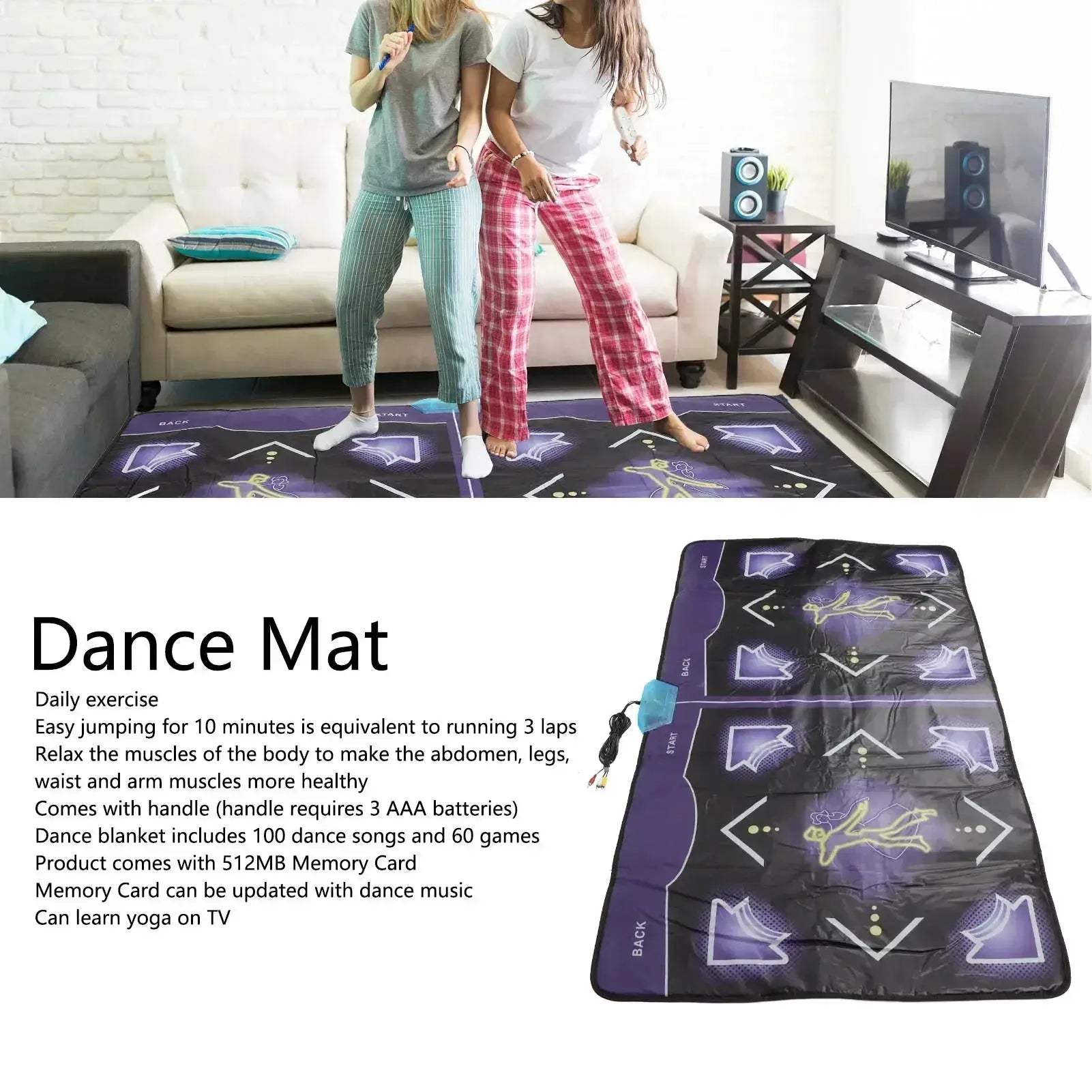 Double Dance Mat With Non Slip For Kids And Adults - ToylandEU