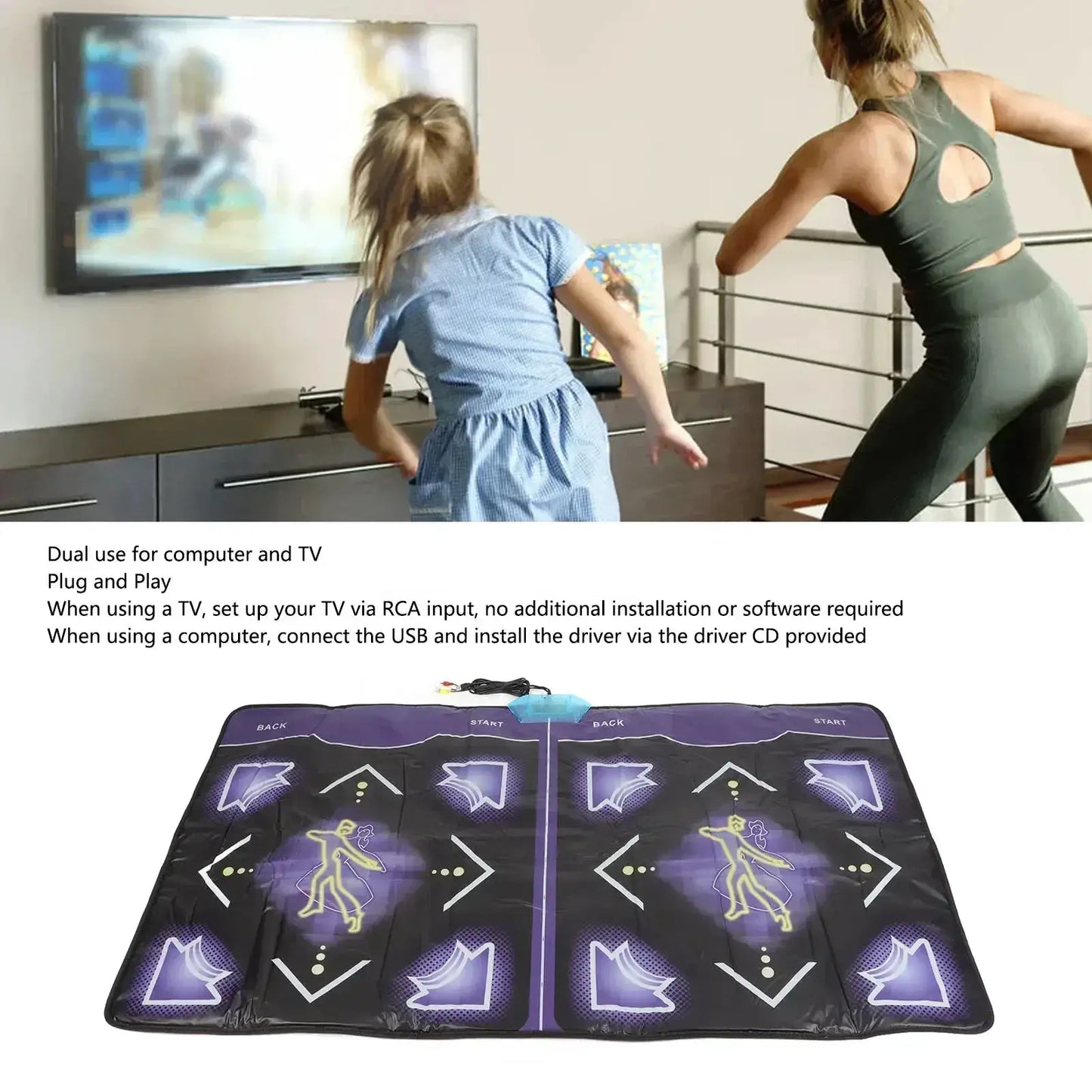 Double Dance Mat With Non Slip For Kids And Adults - ToylandEU