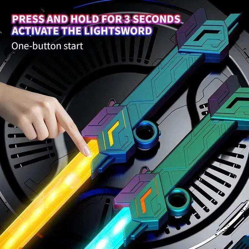 Double-Headed Retractable RGB Lightsaber With Sound Effects USB Charging - ToylandEU