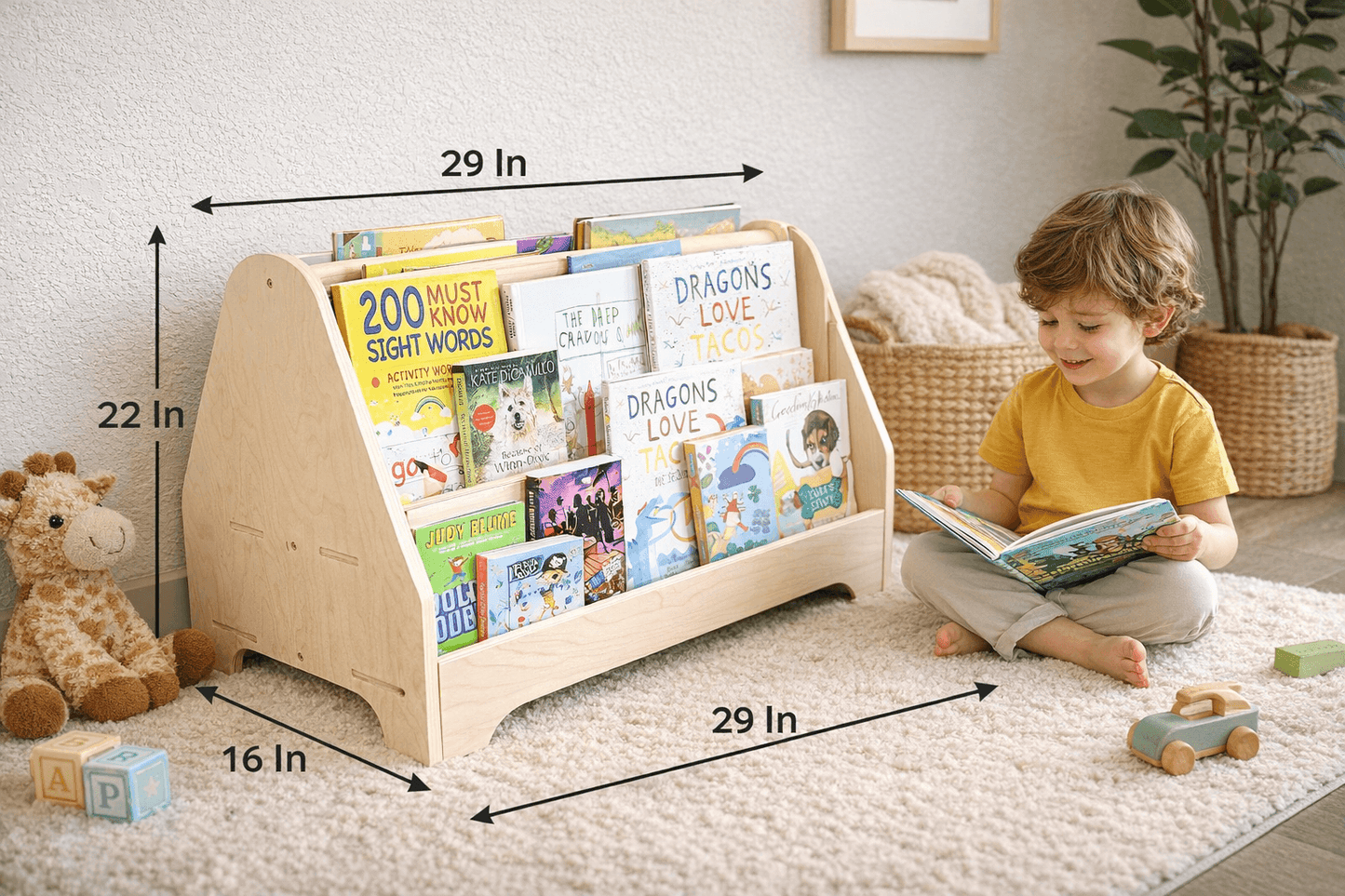 Double Sided Bookshelf | Baltic Birch Ply | Toylandeu™