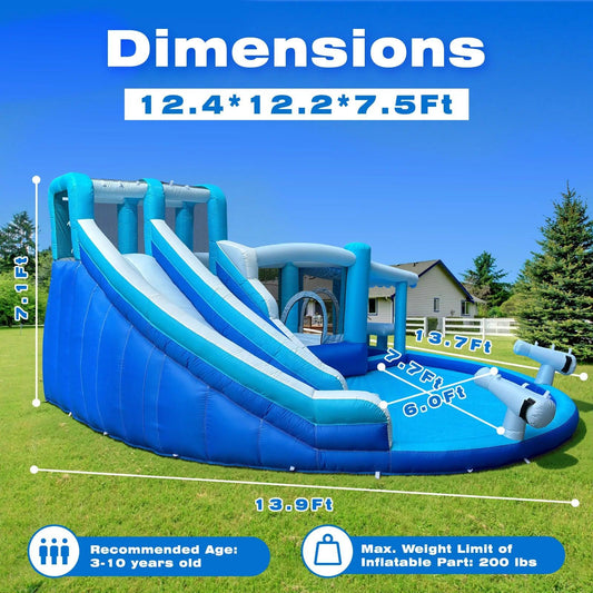  Double Water Slide Inflatable Bounce House CE Certified -  ToylandEU™